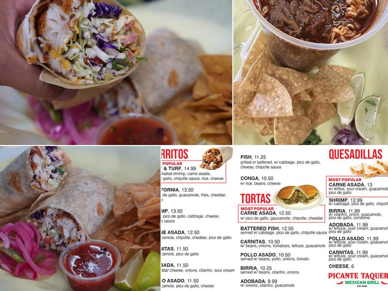 Picante Taquería Menu