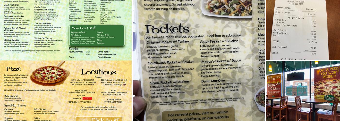 Pockets Restaurant Menu