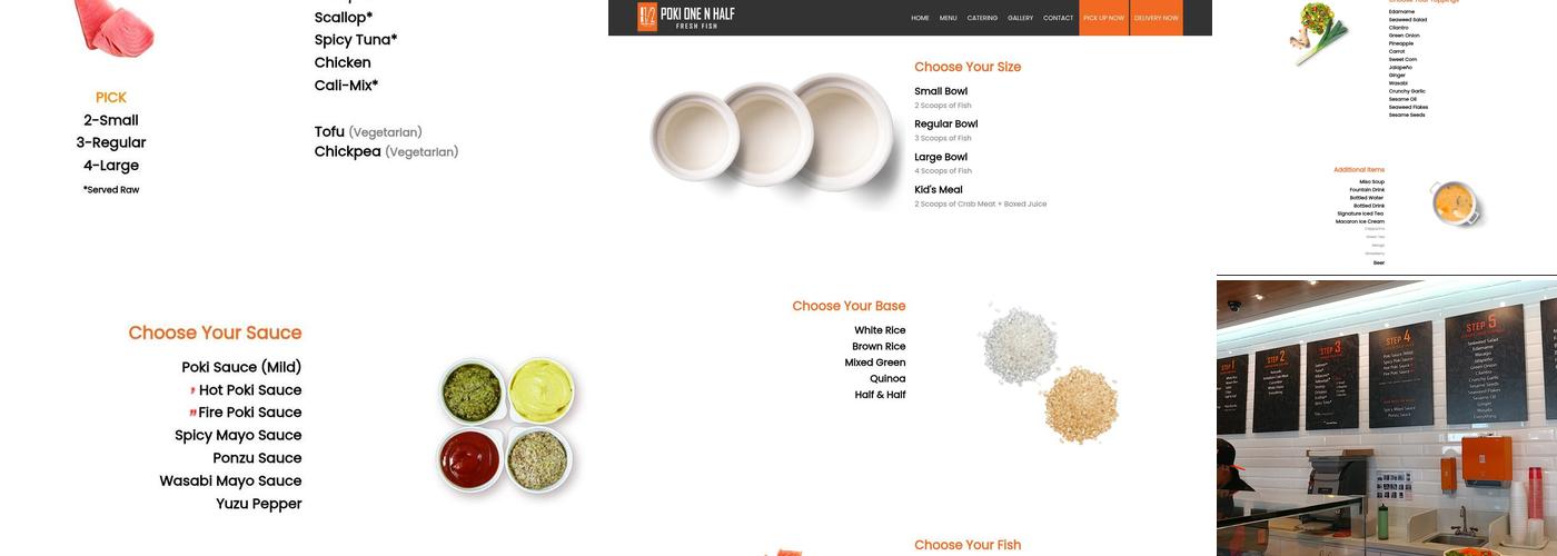 Poki One N Half Menu