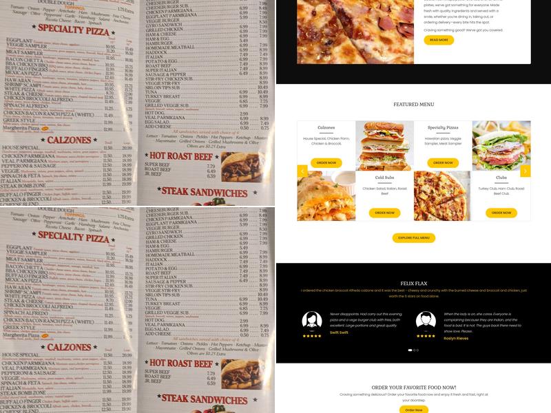 Primo Pizza Restaurant Menu