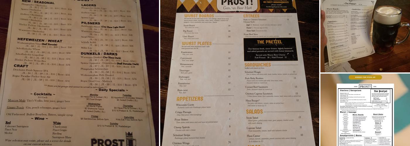 Prost! Menu