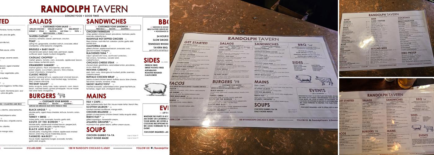 Randolph Tavern Menu