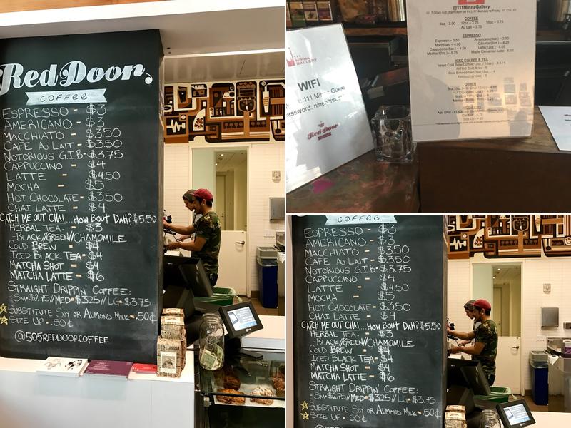 Red Door Coffee Menu