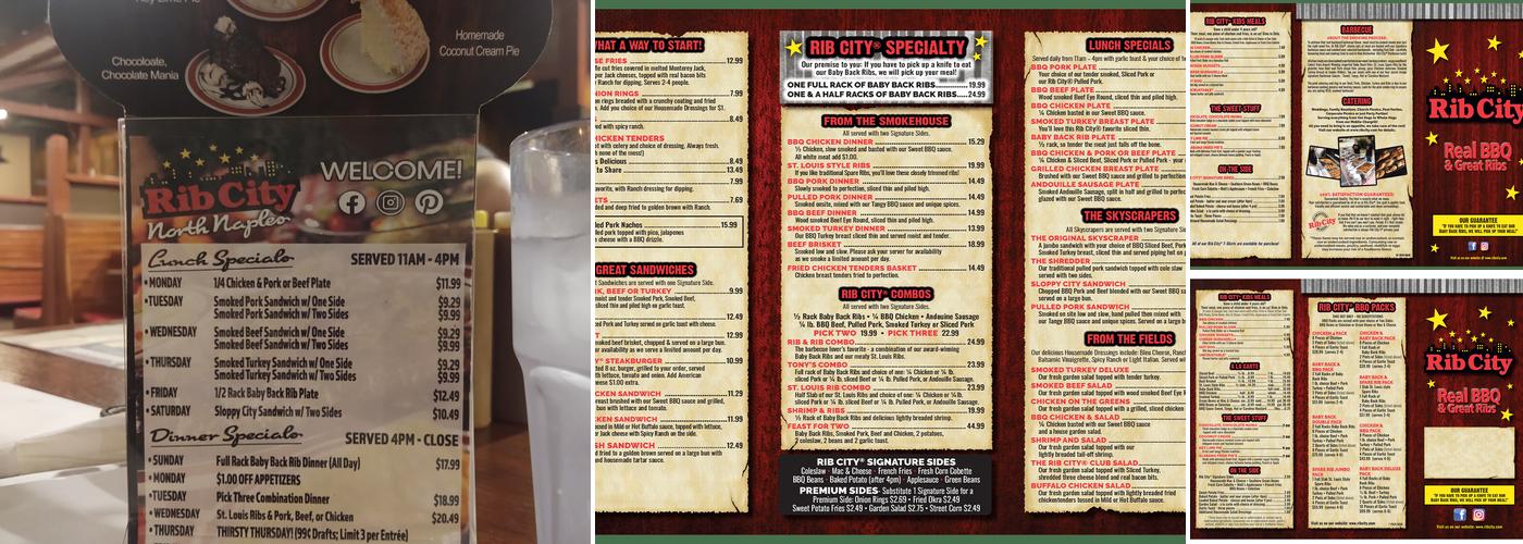 Rib City Menu