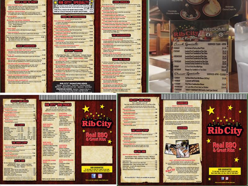 Rib City Menu