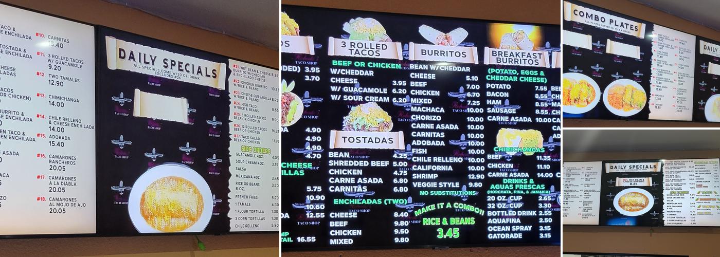 Roberto's Taco Shop Menu