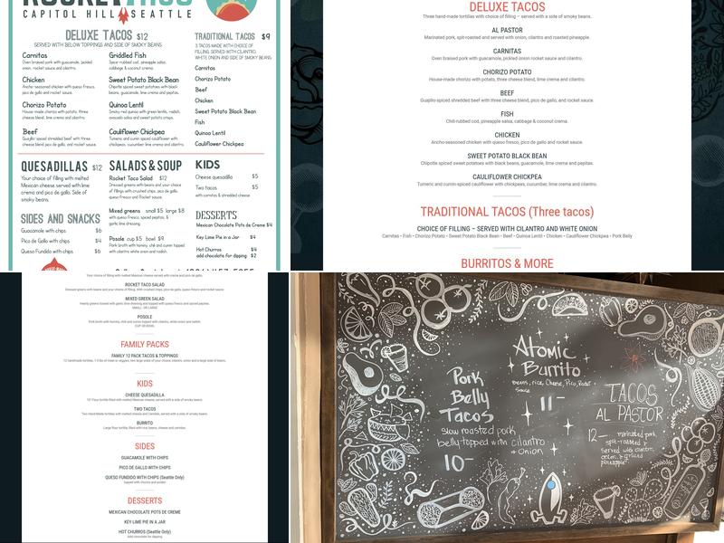 Rocket Taco Menu