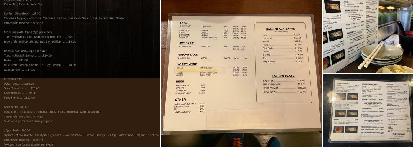 Sasabune Express Menu