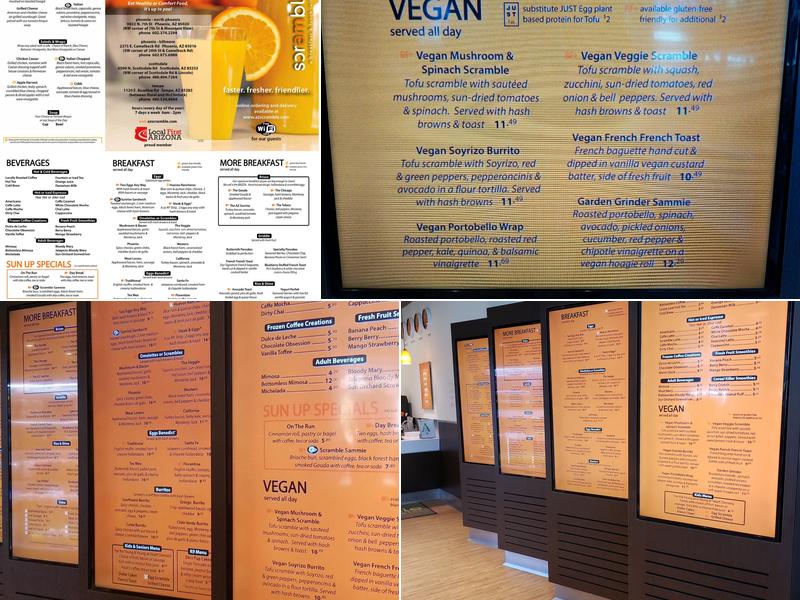 Scramble, a Breakfast & Lunch Joint Menu