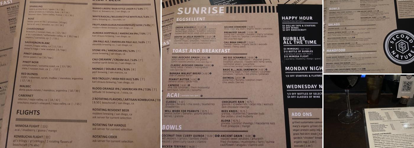 Second Nature Menu