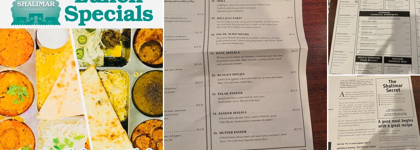 Shalimar Restaurant Menu