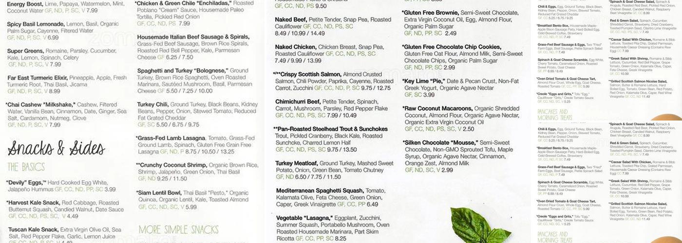 Snap Kitchen Menu