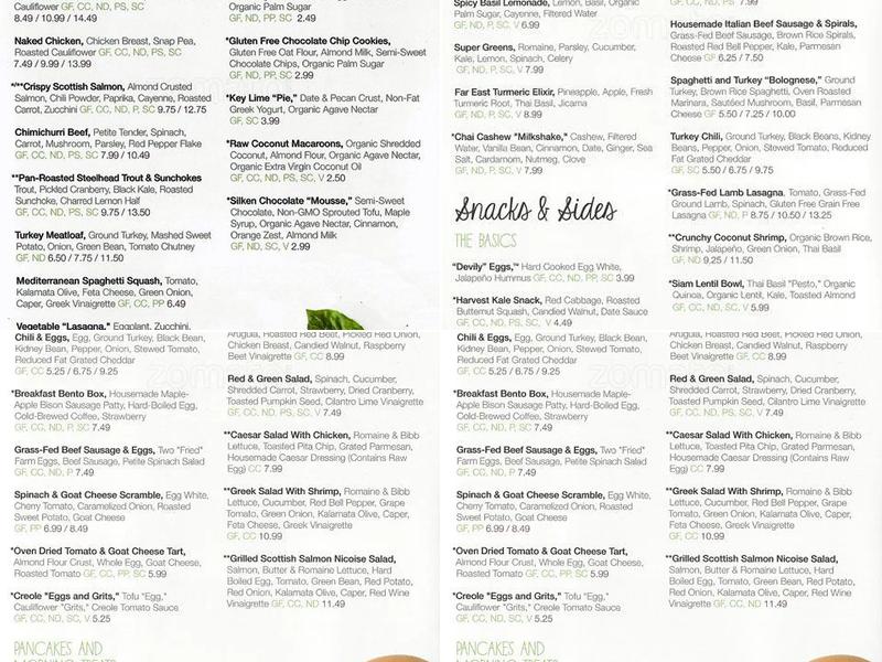 Snap Kitchen Menu