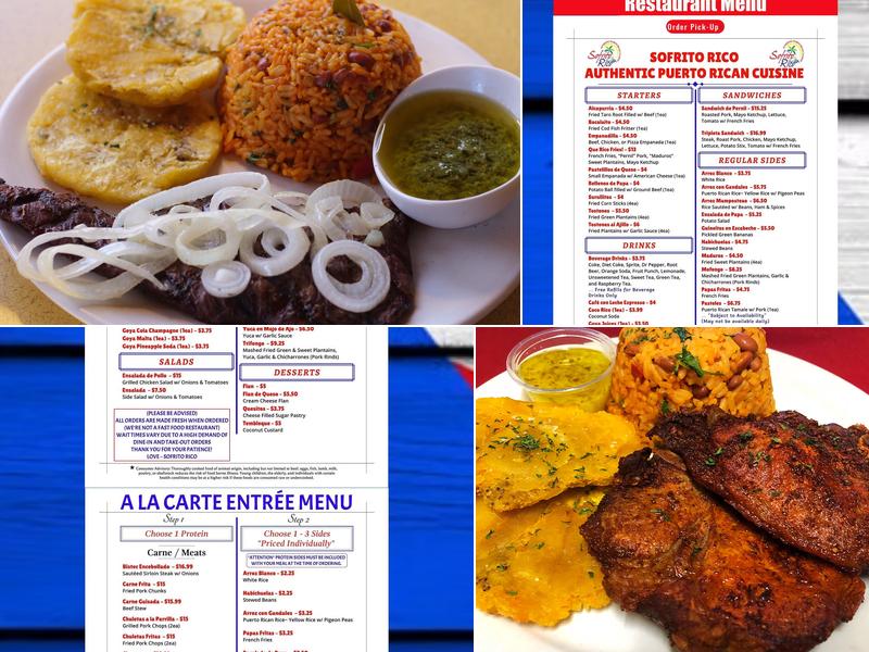 Sofrito Rico Authentic Puerto Rican Cuisine Menu