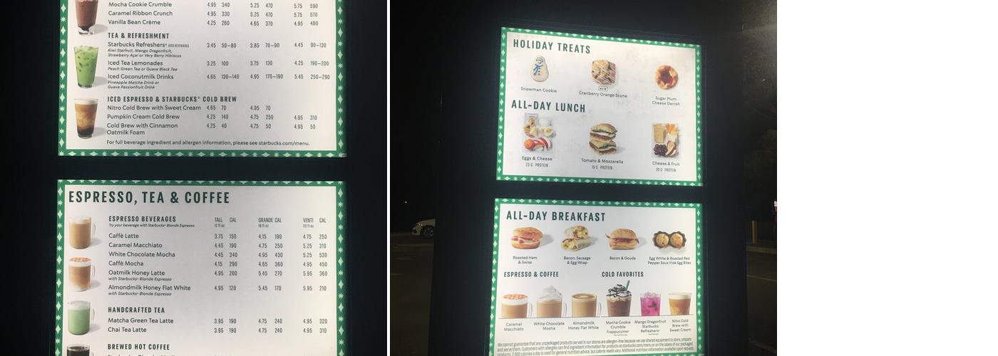Starbucks Menu