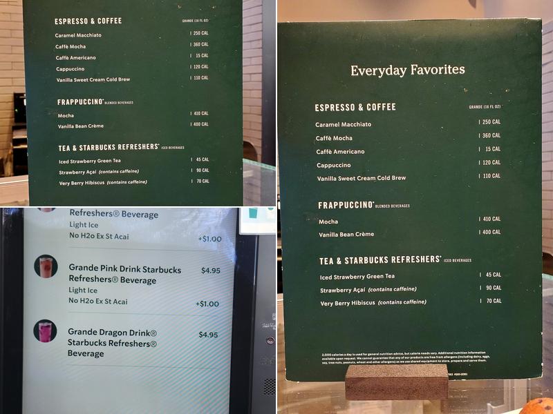Starbucks Menu
