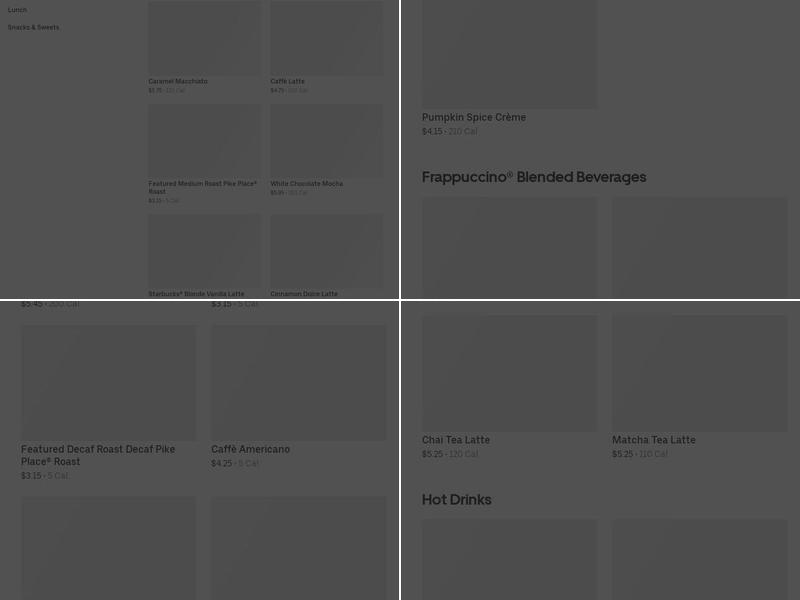 Starbucks Menu