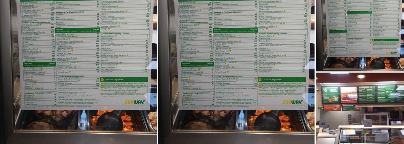 Subway Menu