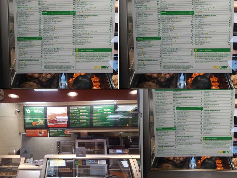 Subway Menu