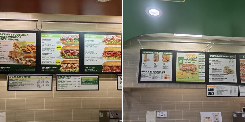Subway Menu
