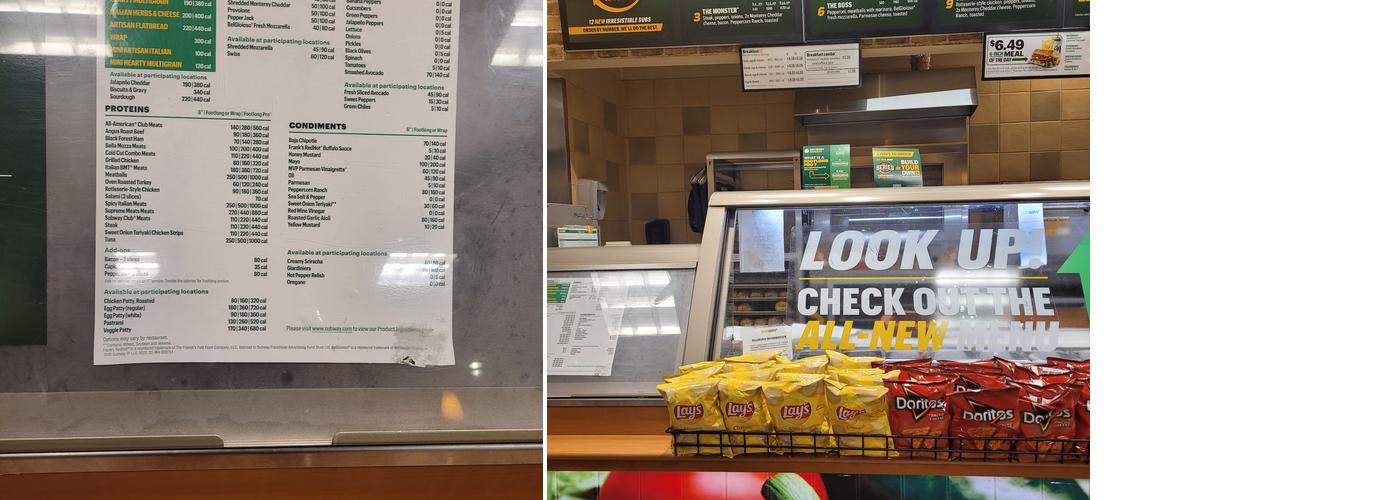 Subway Menu