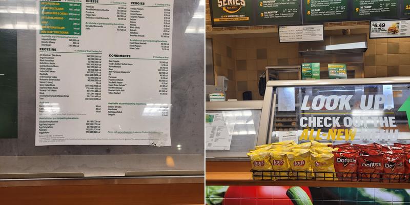 Subway Menu