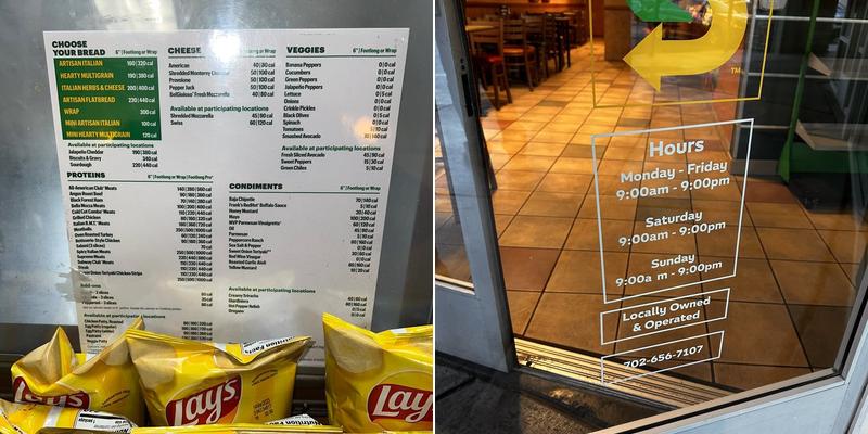 Subway Menu