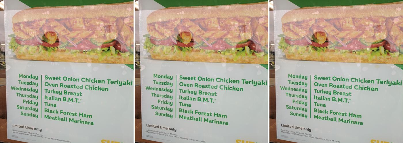 Subway Menu