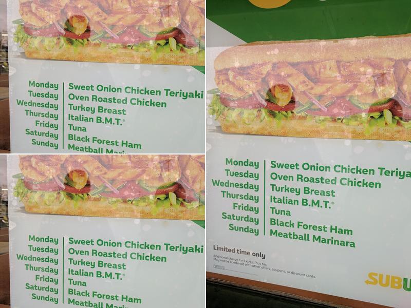 Subway Menu