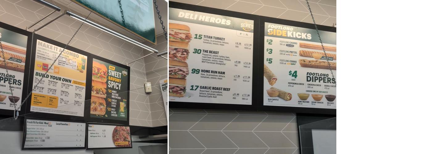 Subway Menu