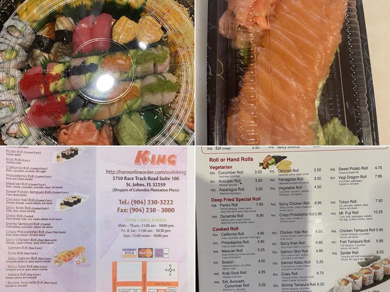 Sushi King Menu