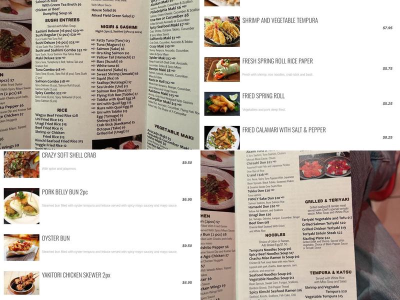 Symphony Sushi Menu