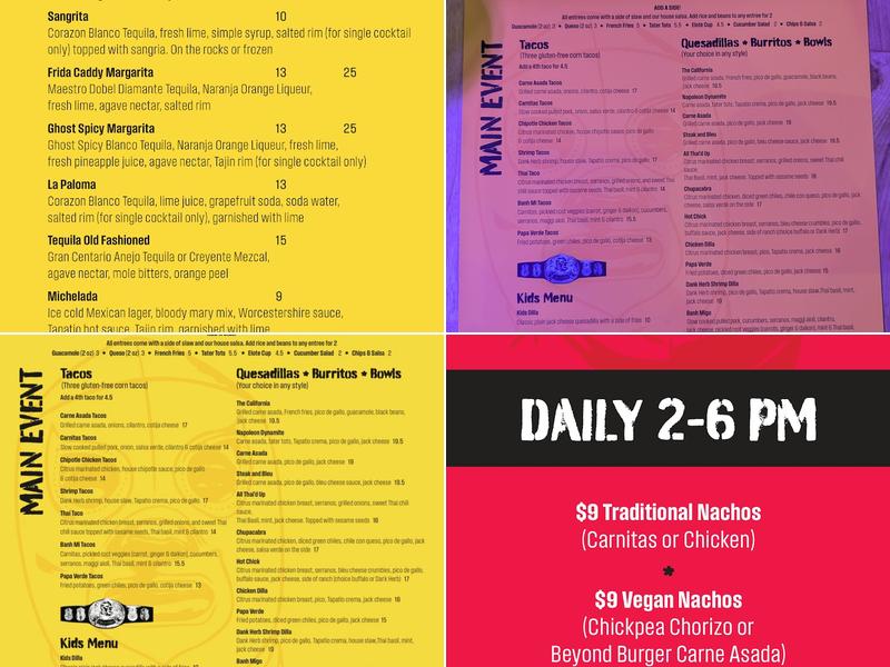 Dilla Libre Uno Menu