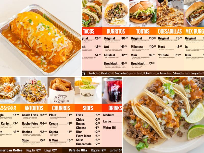 Tacos El Unico ADAMS Menu