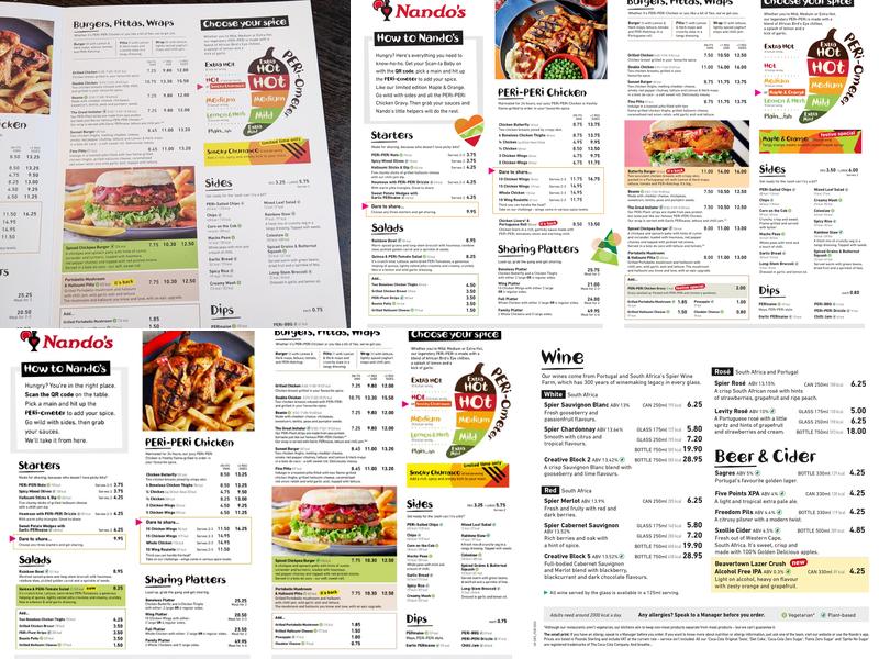 Nando's Belfast - Victoria Square Menu