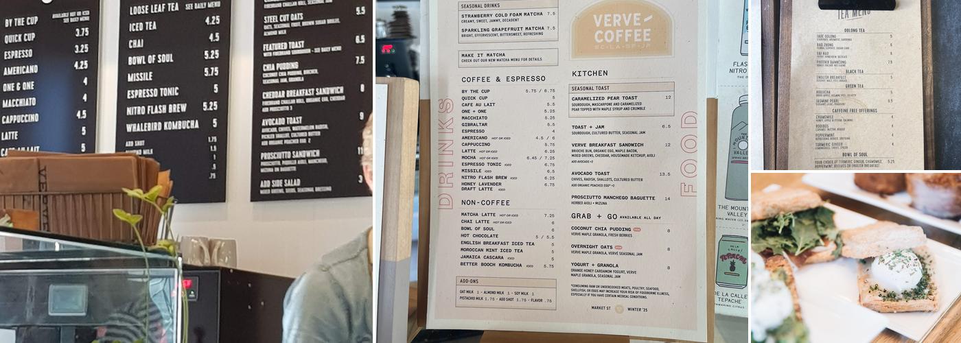 Verve Coffee Roasters Menu
