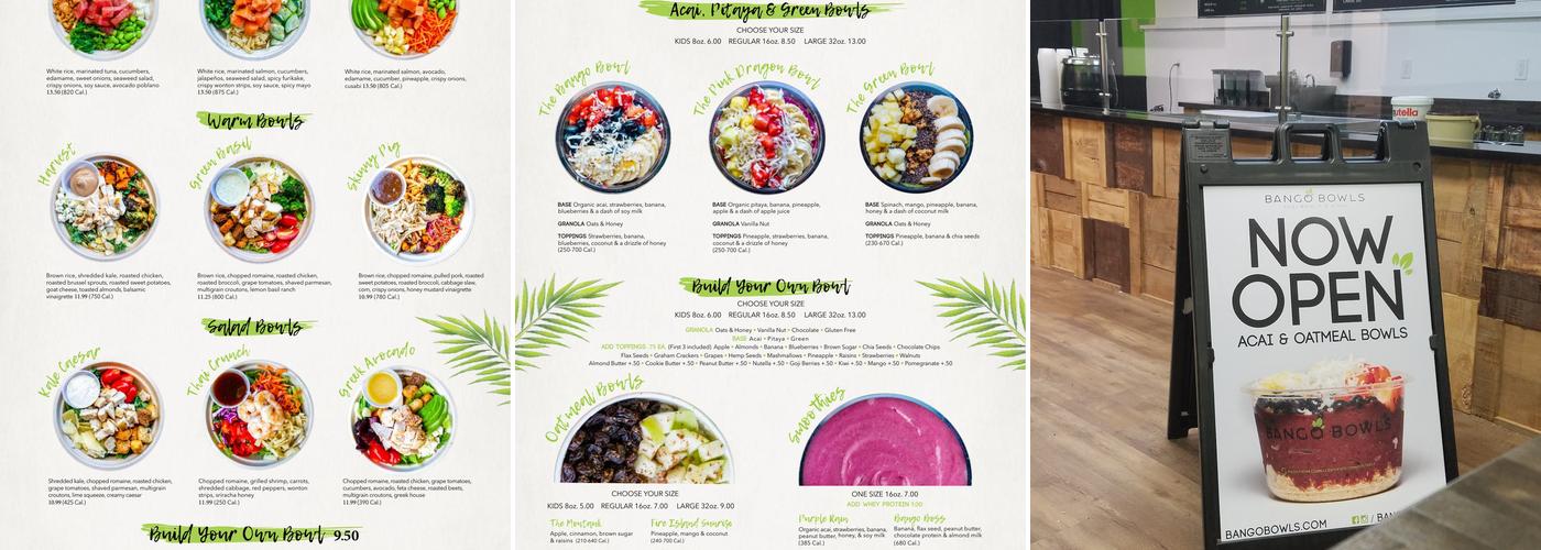 Bango Bowls - East Setauket Menu