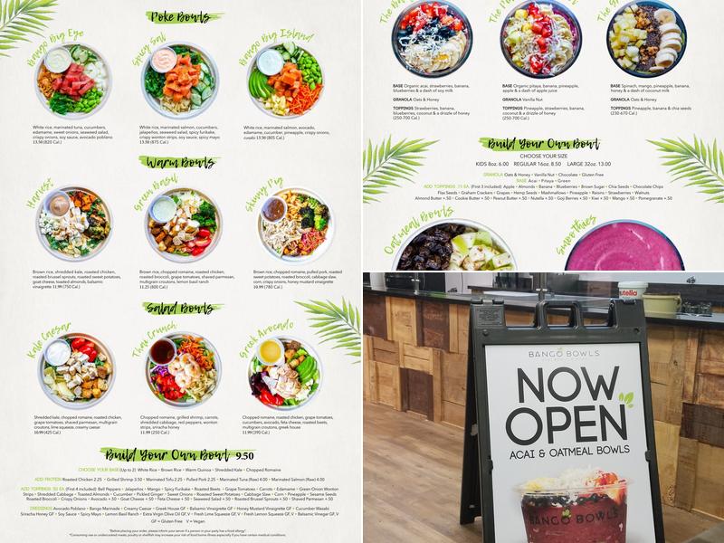 Bango Bowls - East Setauket Menu