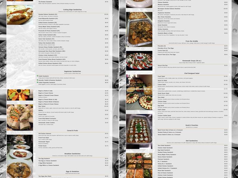 Cafe Gusto Menu