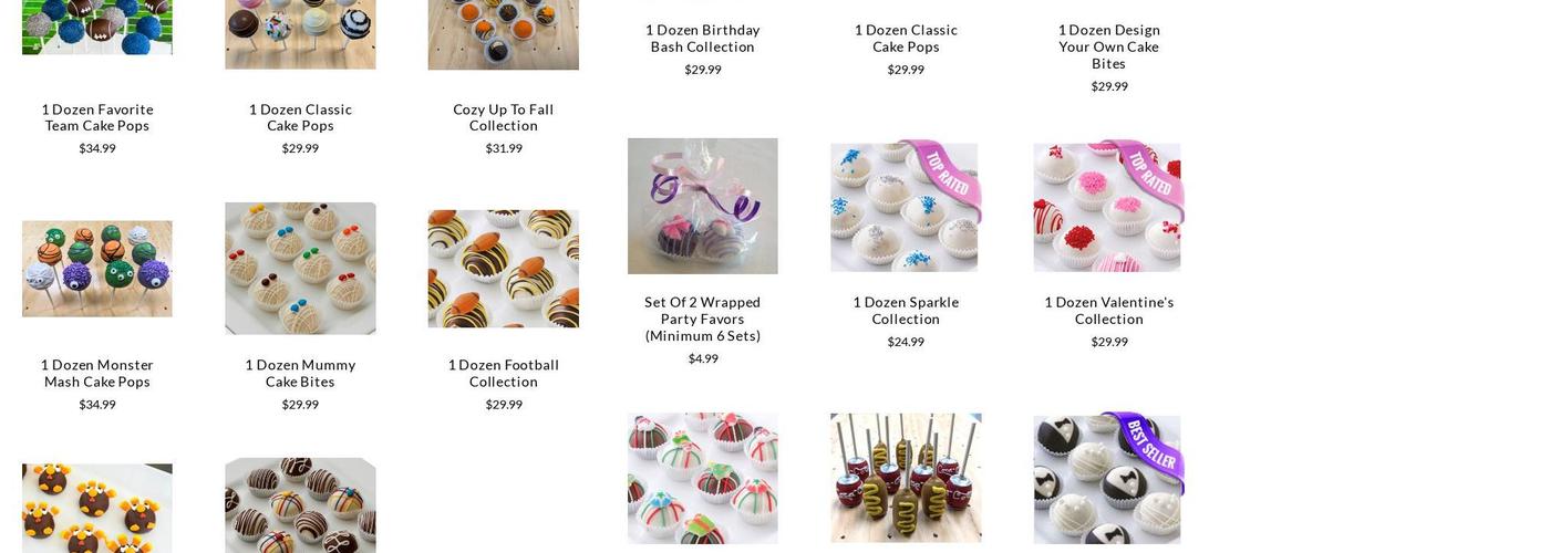 Cake Bites, LLC Menu