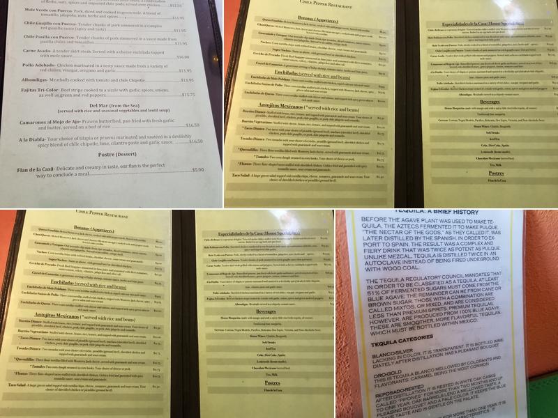 Chile Pepper Menu