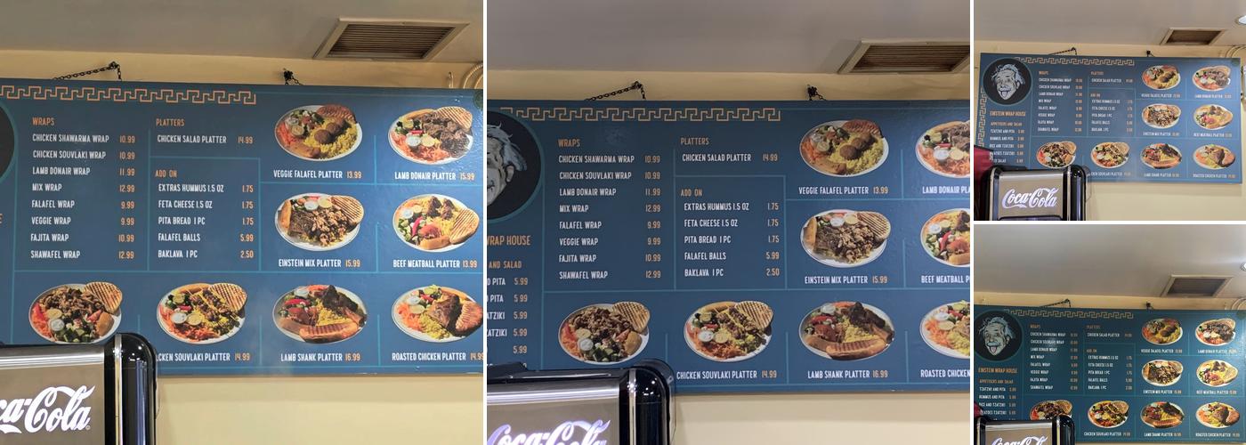 Einstein Wrap House Menu