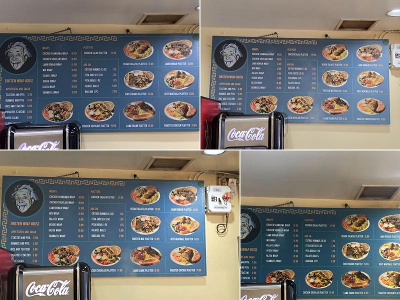 Einstein Wrap House Menu