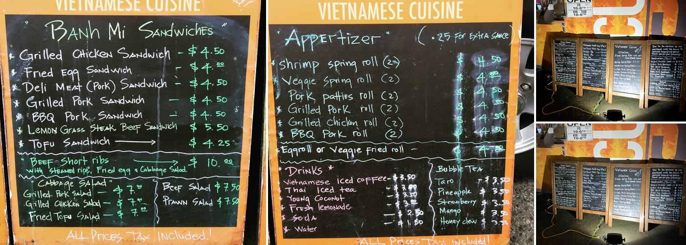 Curbside Menu