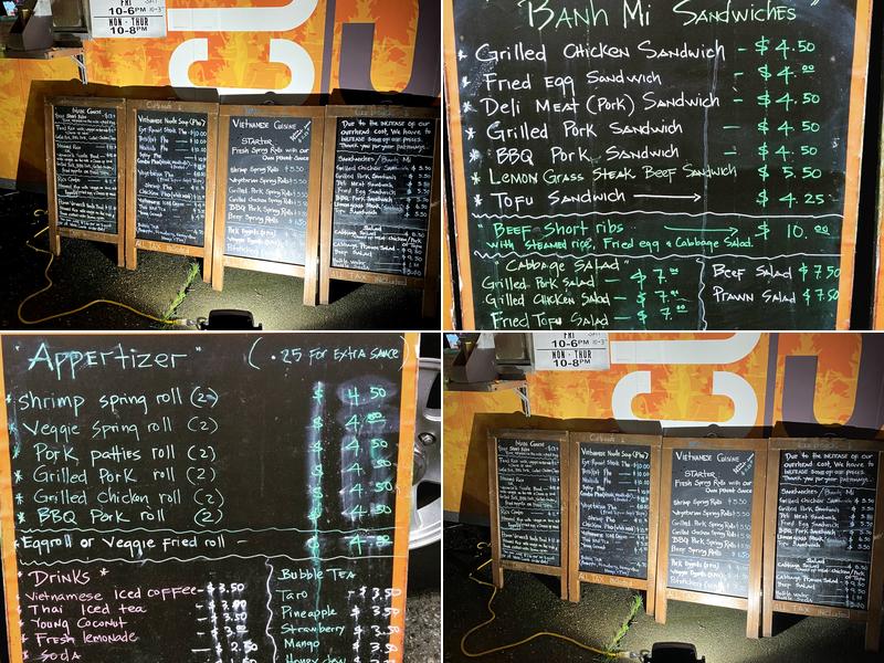 Curbside Menu