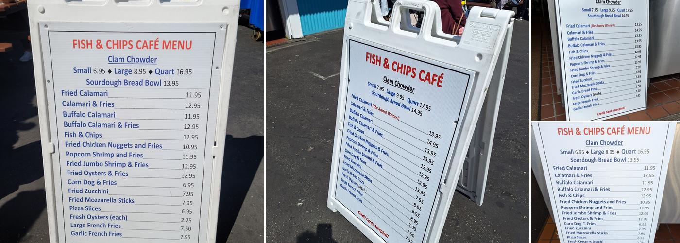 Fish & Chips Cafe Menu