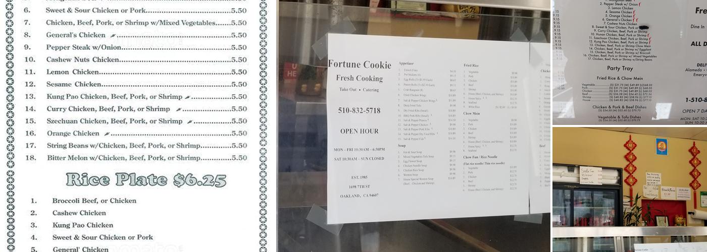 Fortune Cookie Menu