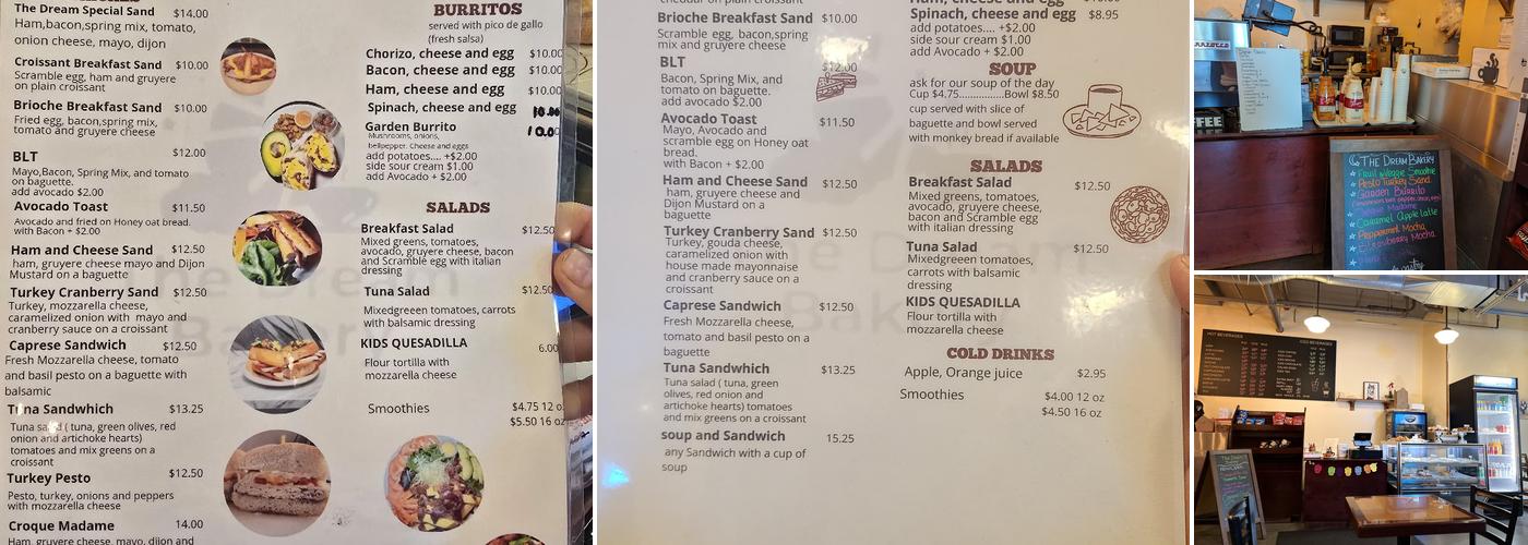 The Dream Bakery Menu