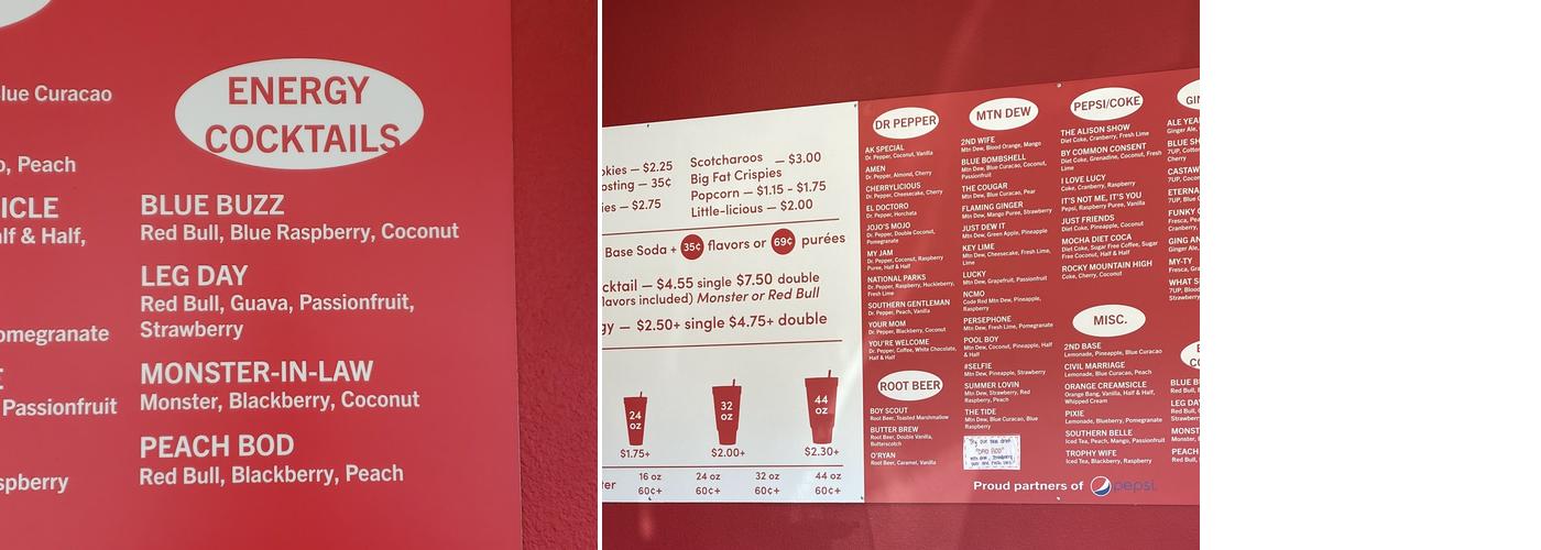 Sodalicious Menu