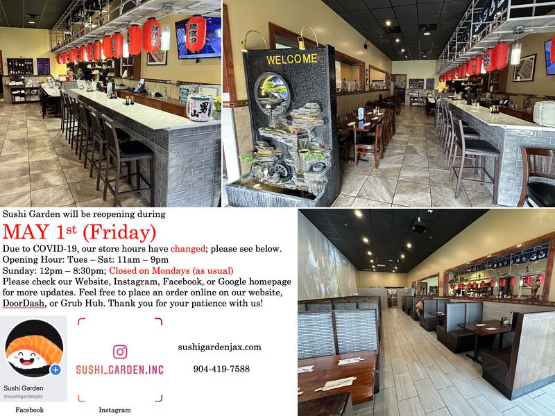 Sushi Garden and Ramen noodles